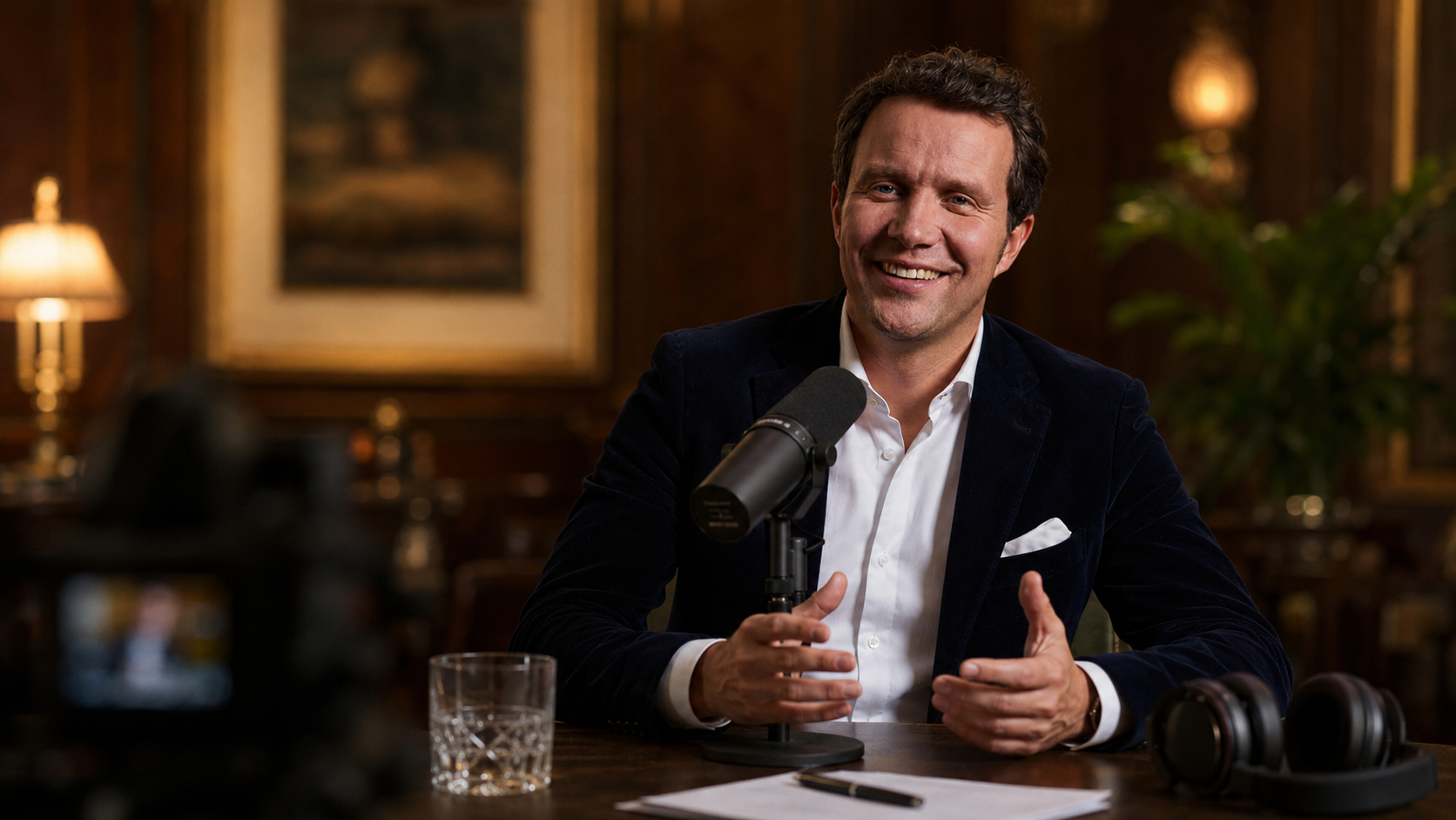 Prof. Dr. Burkhard von Freyberg im Podcast-Interview am Mikrofon